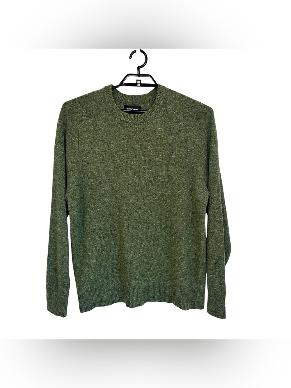 Bonobos Mens Wool Blend Speckled Knit Crew Neck Sweater Sz XL Green
